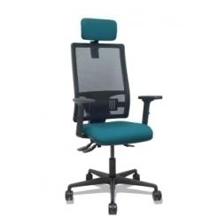 Silla Piqueras Y Crespo Bormate Brazos 2D Apoyo Lumbar Y Cabecero Regulables Mecanismo Asincro Ruedas Nylon De 65 Respaldo De Malla Negra Y Asiento Tapizado Bali Verde Petroleo