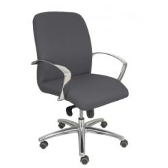 Silla Piqueras Y Crespo Caudete Confidente Brazos Fijos Mecanismo Basculante Regulable En Altura Asiento Y Respaldo Tapizado Bali Gris Oscuro