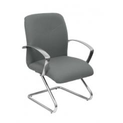 Silla Piqueras Y Crespo Caudete Confidente Estructura Patin Acabado Cromado Brazos Fijos Asiento Y Respaldo Tapizado Bali Gris