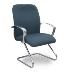 Silla Piqueras Y Crespo Caudete Confidente Estructura Patin Acabado Cromado Brazos Fijos Asiento Y Respaldo Tapizado Bali Gris Oscuro