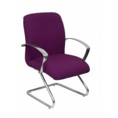 Silla Piqueras Y Crespo Caudete Confidente Estructura Patin Acabado Cromado Brazos Fijos Asiento Y Respaldo Tapizado Bali Morado