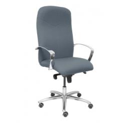 Silla Piqueras Y Crespo Caudete Direccion Brazos Fijos Cromados Mecanismo Basculante Multiposicion Y Altura Ajustable Gran Confortabilidad Ruedas De Parquet Asiento Y Respaldo Tapizado Bali Gris