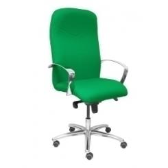 Silla Piqueras Y Crespo Caudete Direccion Brazos Fijos Cromados Mecanismo Basculante Multiposicion Y Altura Ajustable Gran Confortabilidad Ruedas De Parquet Asiento Y Respaldo Tapizado Bali Verde