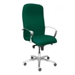 Silla Piqueras Y Crespo Caudete Direccion Brazos Fijos Cromados Mecanismo Basculante Multiposicion Y Altura Ajustable Gran Confortabilidad Ruedas De Parquet Asiento Y Respaldo Tapizado Bali Verde Botella