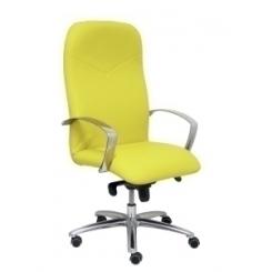 Silla Piqueras Y Crespo Caudete Direccion Brazos Fijos Mecanismo Basculante Regulable En Altura Asiento Y Respaldo Tapizado Similpiel Amarillo