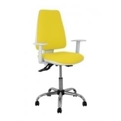 Silla Piqueras Y Crespo Elche Blanca Brazos Regulables Mecanismo Asincro Regulable En Altura Base Metalica Ruedas Parquet Asiento Y Respaldo Tapizado Bali Amarillo