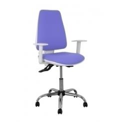 Silla Piqueras Y Crespo Elche Blanca Brazos Regulables Mecanismo Asincro Regulable En Altura Base Metalica Ruedas Parquet Asiento Y Respaldo Tapizado Bali Azul Claro