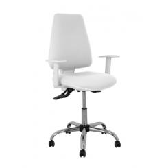 Silla Piqueras Y Crespo Elche Blanca Brazos Regulables Mecanismo Asincro Regulable En Altura Base Metalica Ruedas Parquet Asiento Y Respaldo Tapizado Bali Blanco