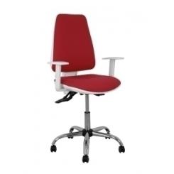 Silla Piqueras Y Crespo Elche Blanca Brazos Regulables Mecanismo Asincro Regulable En Altura Base Metalica Ruedas Parquet Asiento Y Respaldo Tapizado Bali Granate