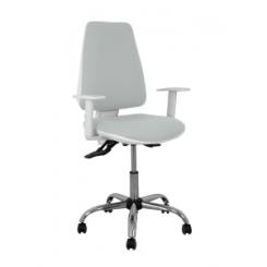 Silla Piqueras Y Crespo Elche Blanca Brazos Regulables Mecanismo Asincro Regulable En Altura Base Metalica Ruedas Parquet Asiento Y Respaldo Tapizado Bali Gris Claro