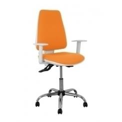 Silla Piqueras Y Crespo Elche Blanca Brazos Regulables Mecanismo Asincro Regulable En Altura Base Metalica Ruedas Parquet Asiento Y Respaldo Tapizado Bali Naranja
