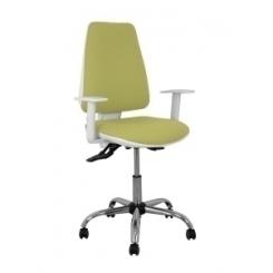 Silla Piqueras Y Crespo Elche Blanca Brazos Regulables Mecanismo Asincro Regulable En Altura Base Metalica Ruedas Parquet Asiento Y Respaldo Tapizado Bali Verde Oliva