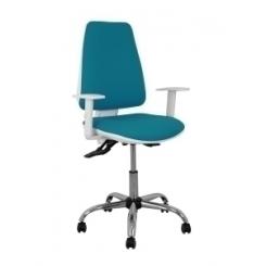Silla Piqueras Y Crespo Elche Blanca Brazos Regulables Mecanismo Asincro Regulable En Altura Base Metalica Ruedas Parquet Asiento Y Respaldo Tapizado Bali Verde Petroleo