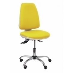 Silla Piqueras Y Crespo Elche Blanca Mecanismo Asincro Regulable En Altura Base Metalica Ruedas Parquet Asiento Y Respaldo Tapizado Bali Amarillo