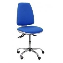 Silla Piqueras Y Crespo Elche Blanca Mecanismo Asincro Regulable En Altura Base Metalica Ruedas Parquet Asiento Y Respaldo Tapizado Bali Azul