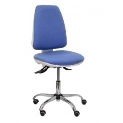 Silla Piqueras Y Crespo Elche Blanca Mecanismo Asincro Regulable En Altura Base Metalica Ruedas Parquet Asiento Y Respaldo Tapizado Bali Azul Claro