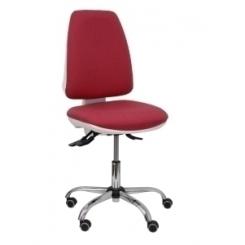 Silla Piqueras Y Crespo Elche Blanca Mecanismo Asincro Regulable En Altura Base Metalica Ruedas Parquet Asiento Y Respaldo Tapizado Bali Granate