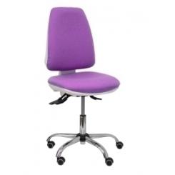 Silla Piqueras Y Crespo Elche Blanca Mecanismo Asincro Regulable En Altura Base Metalica Ruedas Parquet Asiento Y Respaldo Tapizado Bali Lila