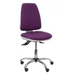 Silla Piqueras Y Crespo Elche Blanca Mecanismo Asincro Regulable En Altura Base Metalica Ruedas Parquet Asiento Y Respaldo Tapizado Bali Morado