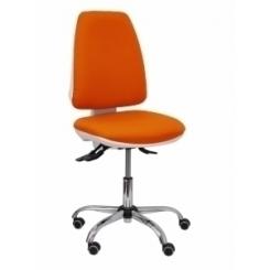 Silla Piqueras Y Crespo Elche Blanca Mecanismo Asincro Regulable En Altura Base Metalica Ruedas Parquet Asiento Y Respaldo Tapizado Bali Naranja Oscuro
