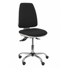 Silla Piqueras Y Crespo Elche Blanca Mecanismo Asincro Regulable En Altura Base Metalica Ruedas Parquet Asiento Y Respaldo Tapizado Bali Negro