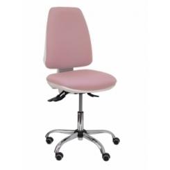 Silla Piqueras Y Crespo Elche Blanca Mecanismo Asincro Regulable En Altura Base Metalica Ruedas Parquet Asiento Y Respaldo Tapizado Bali Rosa
