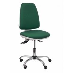 Silla Piqueras Y Crespo Elche Blanca Mecanismo Asincro Regulable En Altura Base Metalica Ruedas Parquet Asiento Y Respaldo Tapizado Bali Verde Botella