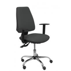 Silla Piqueras Y Crespo Elche S 24 Horas Brazos Regulables Mecanismo Asincro Regulable En Altura Base Cromada Ruedas Parquet Asiento Y Respaldo Reforzados Con Espuma Viscoelastica Tapizado Similpiel Gris Oscuro