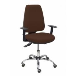 Silla Piqueras Y Crespo Elche S 24 Horas Mecanismo Asincro 3 Palancas Y Altura Ajustables Gran Confortabilidad Asiento Y Respaldo Tapizado Bali Marron Oscuro