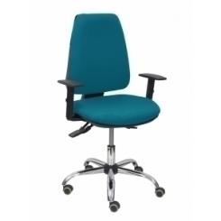 Silla Piqueras Y Crespo Elche S 24 Horas Mecanismo Asincro 3 Palancas Y Altura Ajustables Gran Confortabilidad Asiento Y Respaldo Tapizado Bali Verde Petroleo