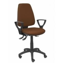 Silla Piqueras Y Crespo Elche S Brazos Fijos Mecanismo Asincro De Doble Maneta Gran Confortabilidad Regulable En Altura Ruedas Nylon Asiento Y Respaldo Tapizado Bali  Marron Oscuro