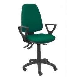 Silla Piqueras Y Crespo Elche S Brazos Fijos Mecanismo Asincro De Doble Maneta Gran Confortabilidad Regulable En Altura Ruedas Nylon Asiento Y Respaldo Tapizado Bali  Verde Botella