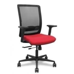 Silla Piqueras Y Crespo Haches Brazos 2D Regulables Mecanismo Sincro Con Traslack Apoyo Lumbar Respaldo Malla Negra Y Asiento Tapizado Bali Rojo