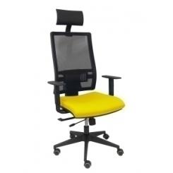 Silla Piqueras Y Crespo Horna Brazos Regulables Cabecero Incluido Mecanismo Traslack Apoyo Lumbar Respaldo Malla Transpirable Y Asiento Tapizado Bali Amarillo