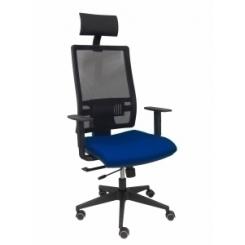 Silla Piqueras Y Crespo Horna Brazos Regulables Cabecero Incluido Mecanismo Traslack Apoyo Lumbar Respaldo Malla Transpirable Y Asiento Tapizado Bali Azul Marino
