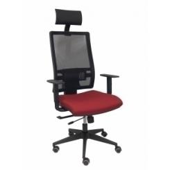 Silla Piqueras Y Crespo Horna Brazos Regulables Cabecero Incluido Mecanismo Traslack Apoyo Lumbar Respaldo Malla Transpirable Y Asiento Tapizado Bali Granate