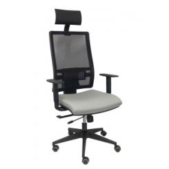 Silla Piqueras Y Crespo Horna Brazos Regulables Cabecero Incluido Mecanismo Traslack Apoyo Lumbar Respaldo Malla Transpirable Y Asiento Tapizado Bali Gris Claro
