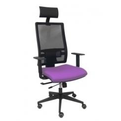Silla Piqueras Y Crespo Horna Brazos Regulables Cabecero Incluido Mecanismo Traslack Apoyo Lumbar Respaldo Malla Transpirable Y Asiento Tapizado Bali Lila
