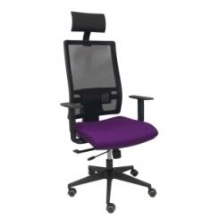 Silla Piqueras Y Crespo Horna Brazos Regulables Cabecero Incluido Mecanismo Traslack Apoyo Lumbar Respaldo Malla Transpirable Y Asiento Tapizado Bali Morado