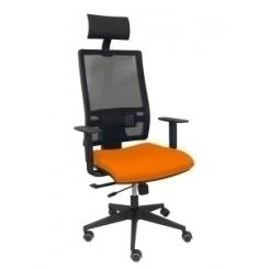 Silla Piqueras Y Crespo Horna Brazos Regulables Cabecero Incluido Mecanismo Traslack Apoyo Lumbar Respaldo Malla Transpirable Y Asiento Tapizado Bali Naranja