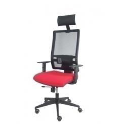 Silla Piqueras Y Crespo Horna Brazos Regulables Cabecero Incluido Mecanismo Traslack Apoyo Lumbar Respaldo Malla Transpirable Y Asiento Tapizado Bali Rojo