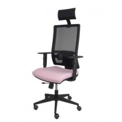Silla Piqueras Y Crespo Horna Brazos Regulables Cabecero Incluido Mecanismo Traslack Apoyo Lumbar Respaldo Malla Transpirable Y Asiento Tapizado Bali Rosa