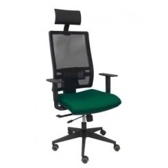 Silla Piqueras Y Crespo Horna Brazos Regulables Cabecero Incluido Mecanismo Traslack Apoyo Lumbar Respaldo Malla Transpirable Y Asiento Tapizado Bali Verde Botella