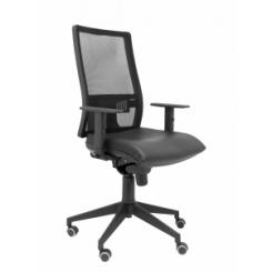 Silla Piqueras Y Crespo Horna Brazos Regulables Mecanismo Sincro Apoyo Lumbar Respaldo Malla Transpirable Y Asiento Tapizado Similpiel Negro