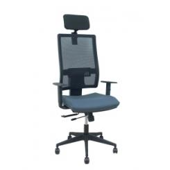 Silla Piqueras Y Crespo Horna Brazos Y Cabecero Regulables Mecanismo Traslack Apoyo Lumbar Respaldo Malla Transpirable Y Asiento Tapizado Bali Gris Oscuro