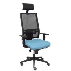 Silla Piqueras Y Crespo Horna Cabecero Fijo Mecanismo Sincro Con Regulador De Tension Respaldo De Malla Transpirable Y Asiento Tapizado Bali Azul Cielo