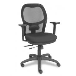 Silla Piqueras Y Crespo Jorquera Brazos 3D Regulables Mecanismo Sincro Con Traslack Ruedas Nylon Respaldo De Malla Negra Y Asiento Tapizado Bali Negro