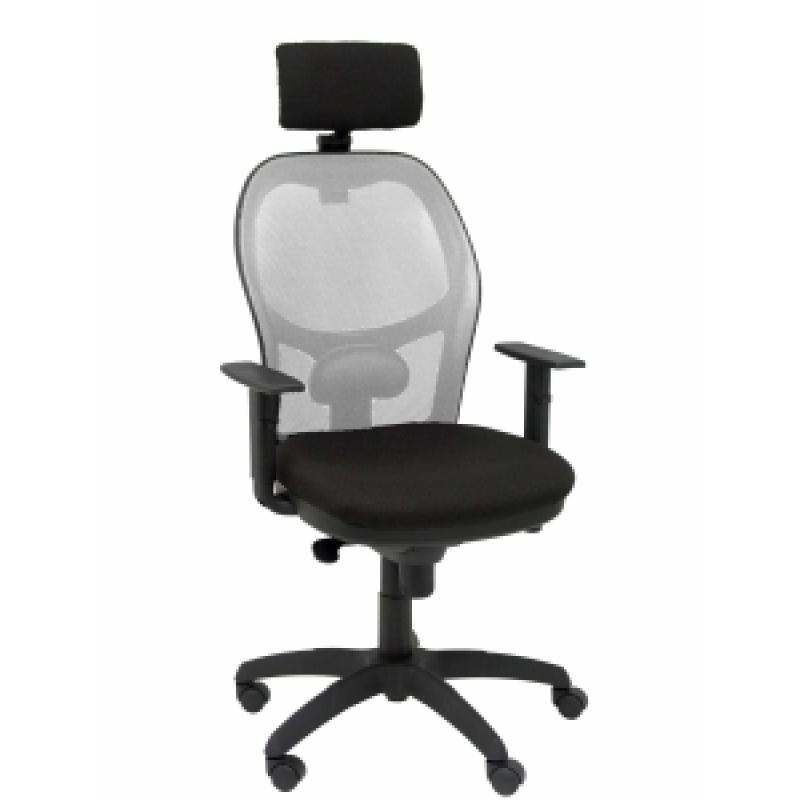 silla-piqueras-y-crespo-jorquera-brazos-y-cabecero-regulables-mecanismo-sincro-ruedas-nylon-respaldo-de-malla-gris-y-asiento-tapizado-bali-negro