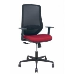 Silla Piqueras Y Crespo Mardos Brazos Regulables Ergonomica Mecanismo Basculante Respaldo Malla Negra Asiento Tapizado Bali Granate