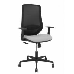 Silla Piqueras Y Crespo Mardos Brazos Regulables Ergonomica Mecanismo Basculante Respaldo Malla Negra Asiento Tapizado Bali Gris Claro